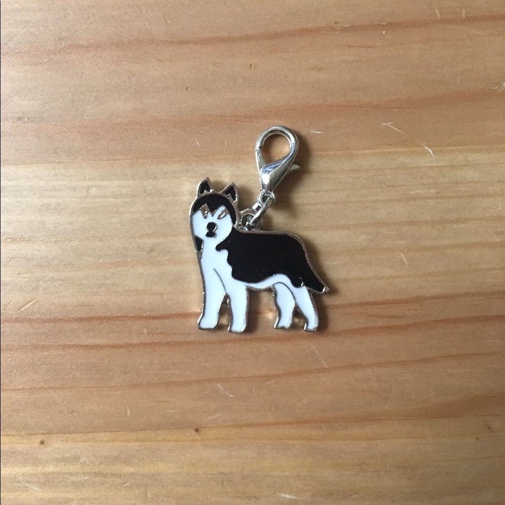 Mini husky enamel keychain/bag charm