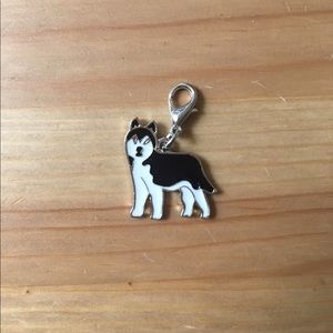 Mini husky enamel keychain/bag charm