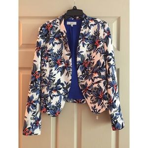 White/Blue Floral Blazer