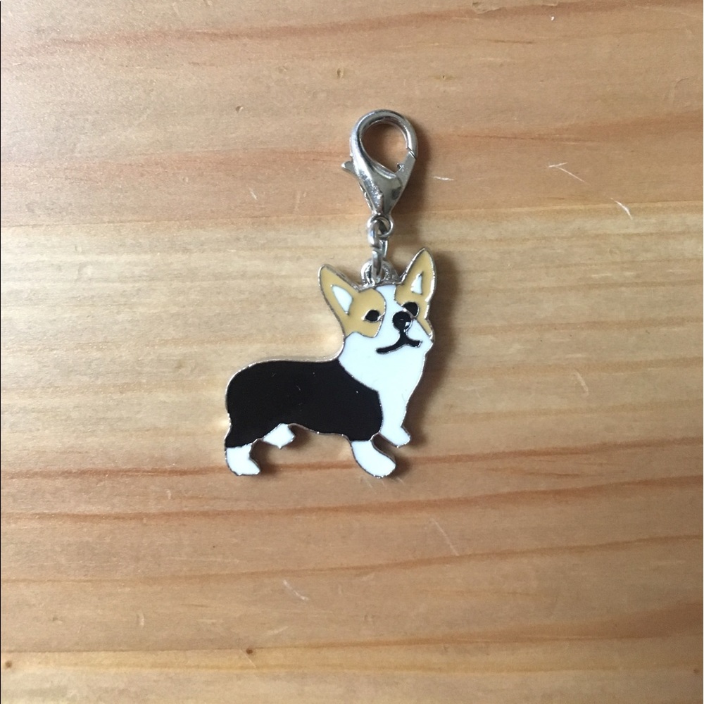 Mini tricolor Corgi enamel keychain/zipper charm