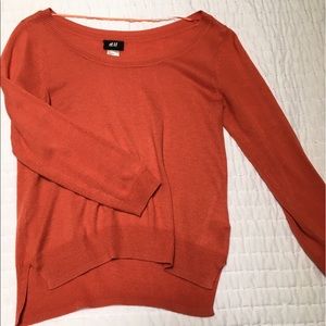 Coral crop sweater