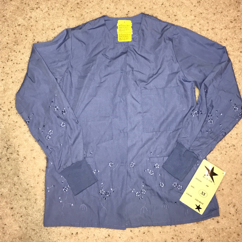 Floral Long Sleeve Scrub Top