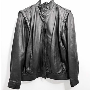 Vintage Black Leather Jacket 90s
