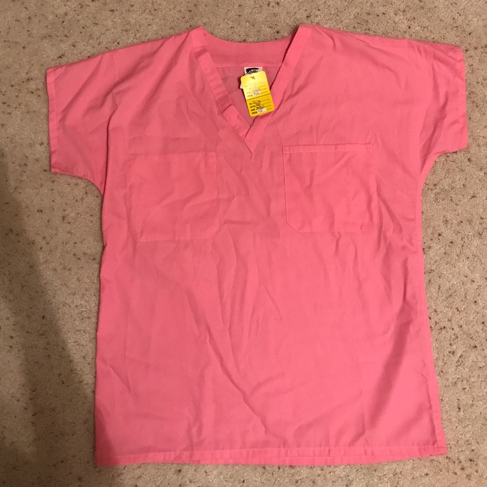 Cute Pink Short Sleeve Scrub Top
