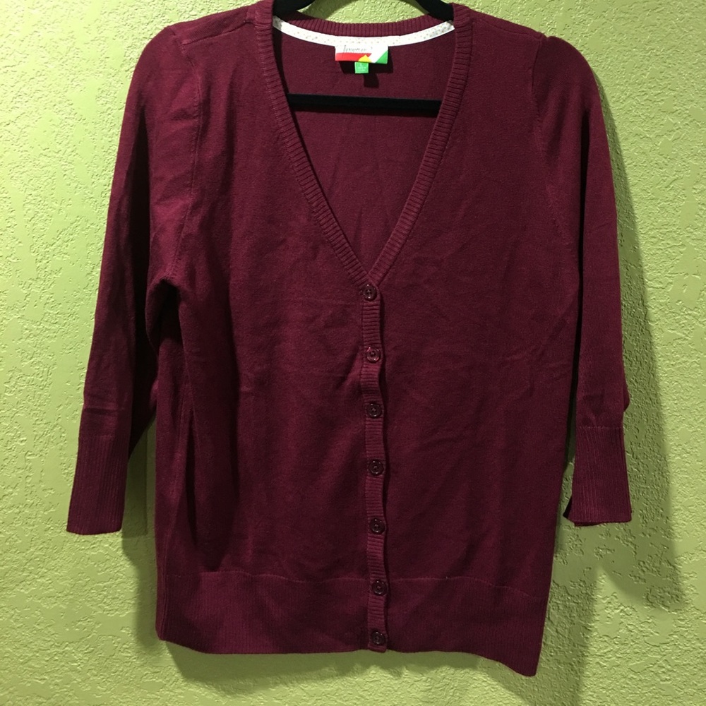 Modcloth Charter Cardigan Merlot Sz Large