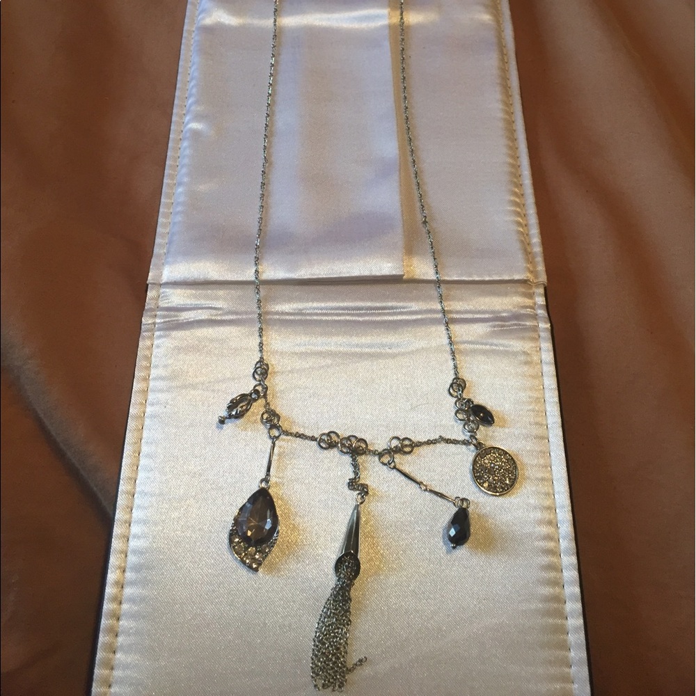 Silver Necklace With Multiple Charms