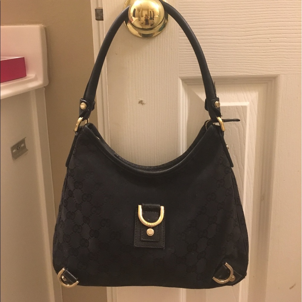 Gucci monogram black shoulder bag