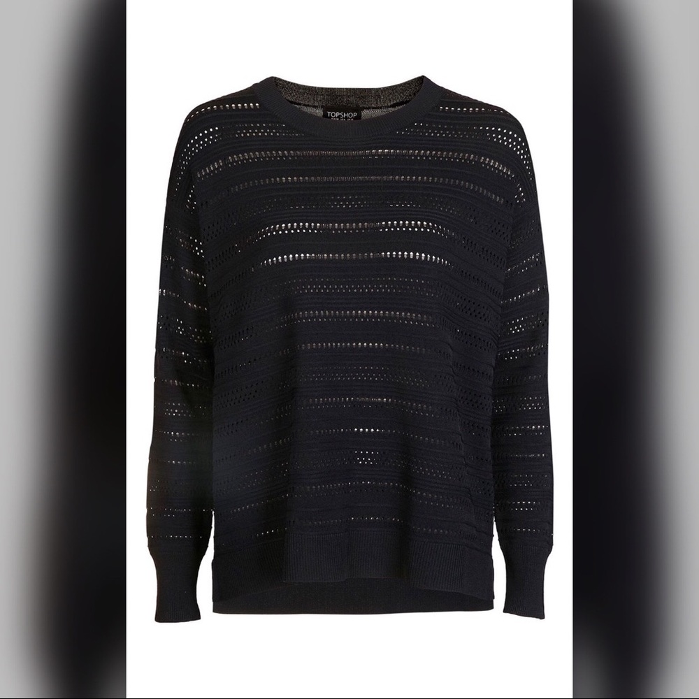 Topshop Oversize Open Knit Sweater US2 Midnight