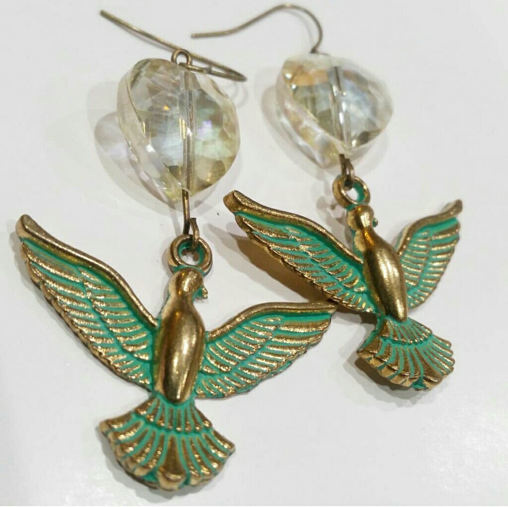 Green Hearts Earrings