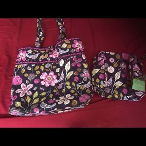 Vera Bradley Tote and cosmetic bag set!