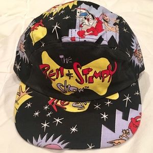 Vintage Ren and Stimpy Adjustable Velcro-back Hat