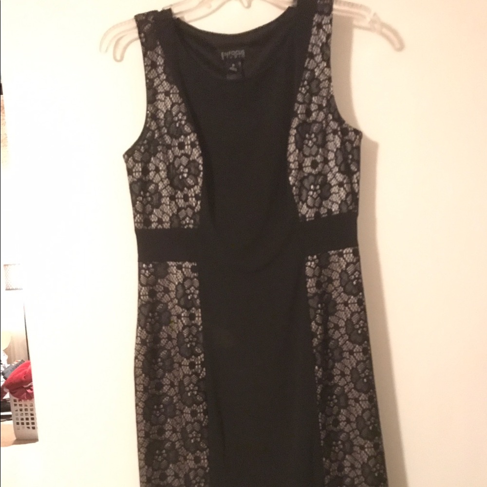 Black and Tan Lace Bodycon Dress