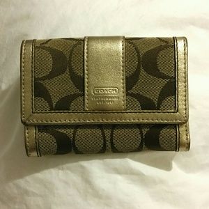 Coach Signature Stripe Mini Wallet