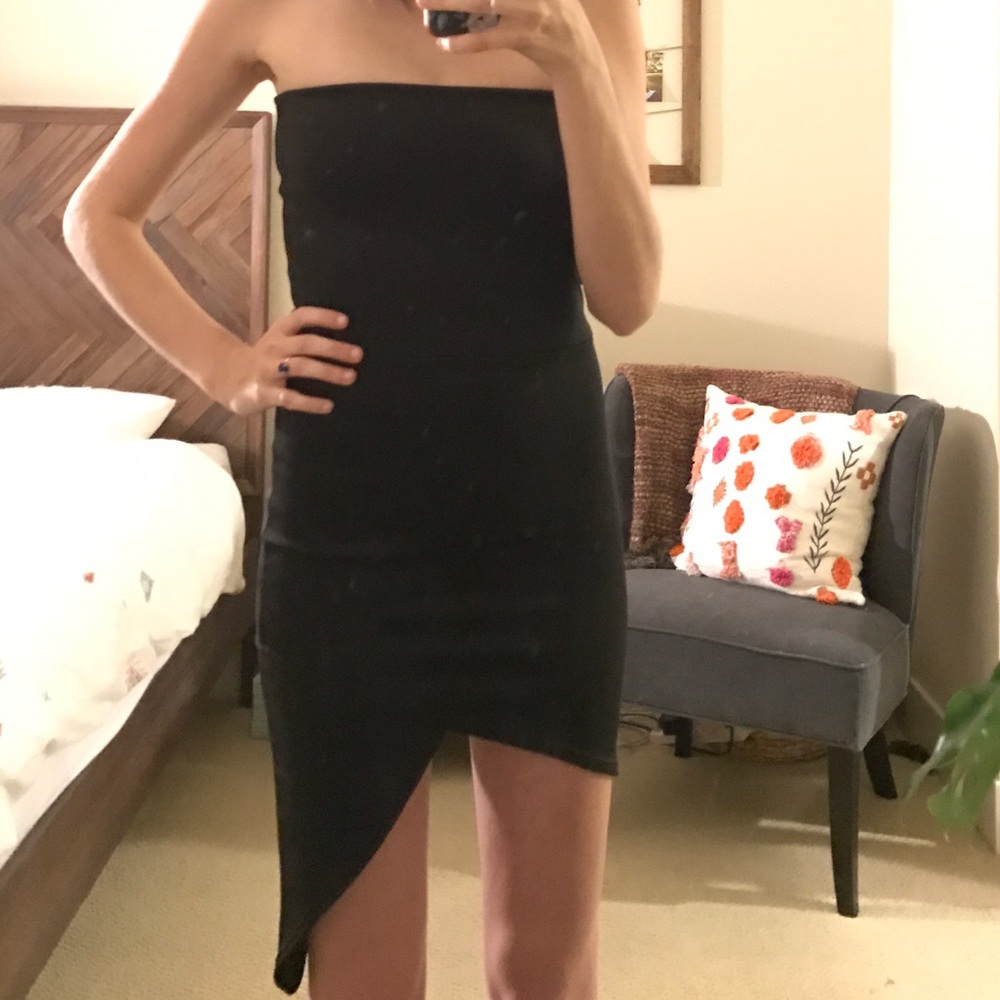 Black tight dress with deep side