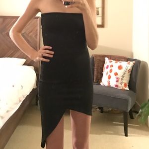 Black tight dress with deep side