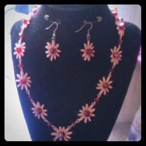 Beautiful necklace mad capper red crystal bead