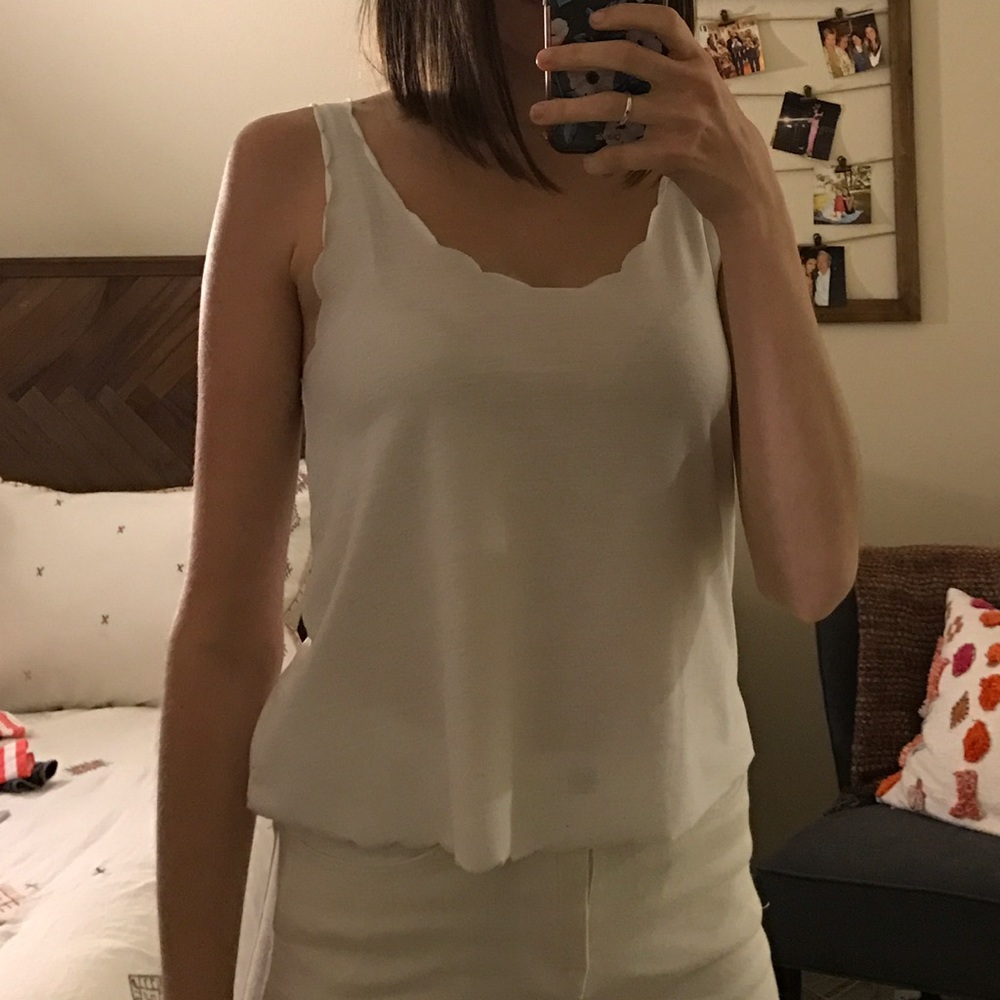 Top shop scalloped tank top