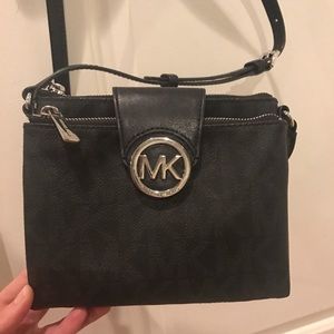 MK Fulton Large Signature Black Cross Body Bag
