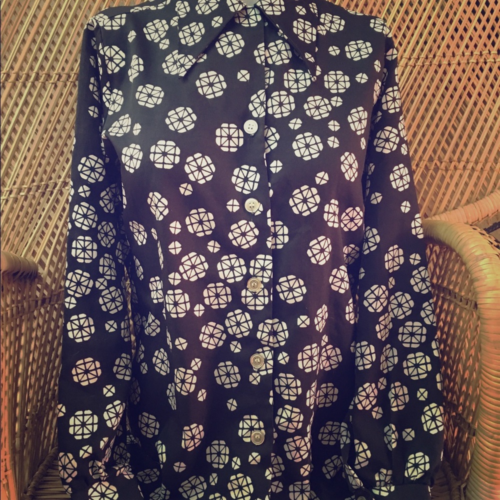 VTG Alice Stuart Button Down Retro Blouse M