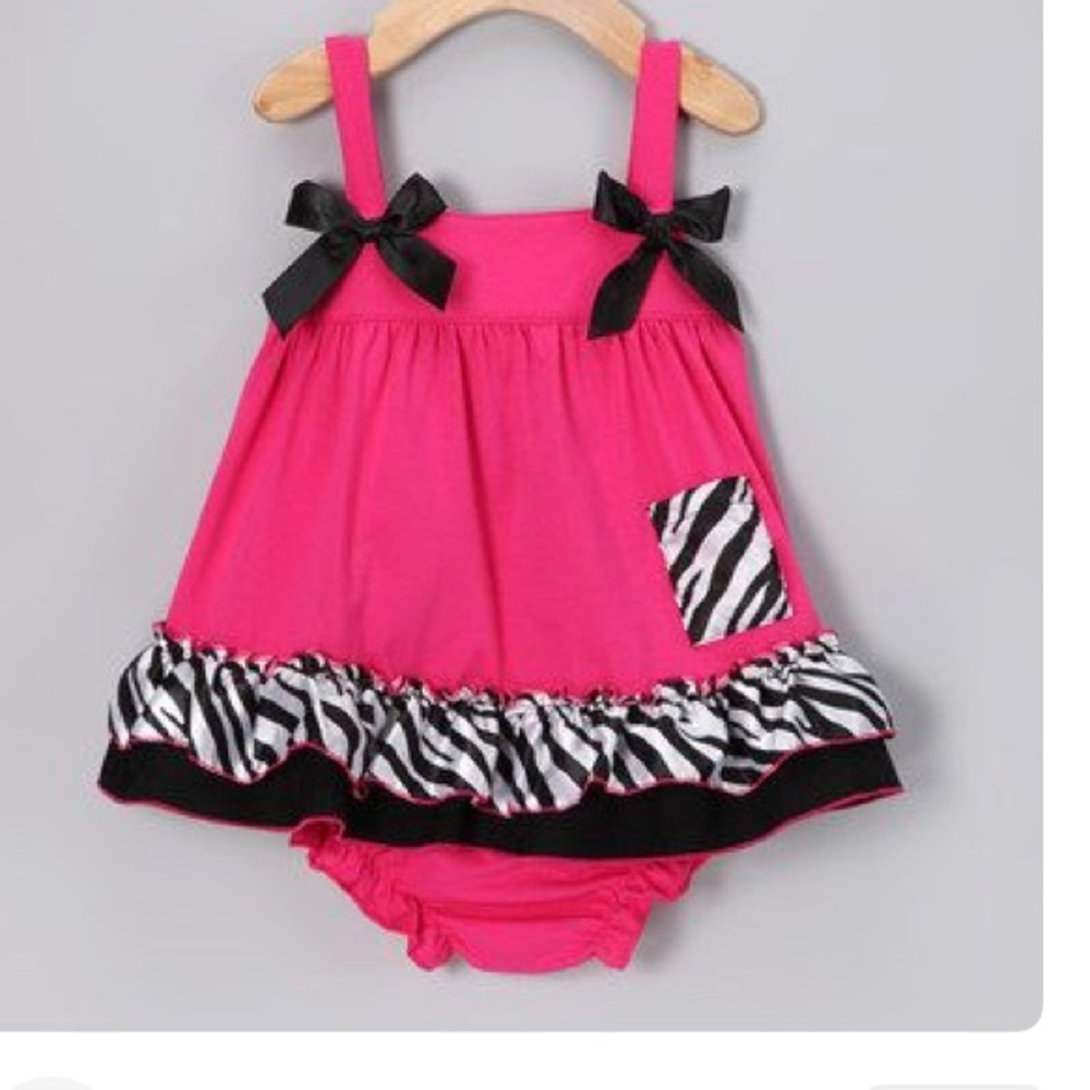 Infant Swing Outfit Summer pink & black Boutique