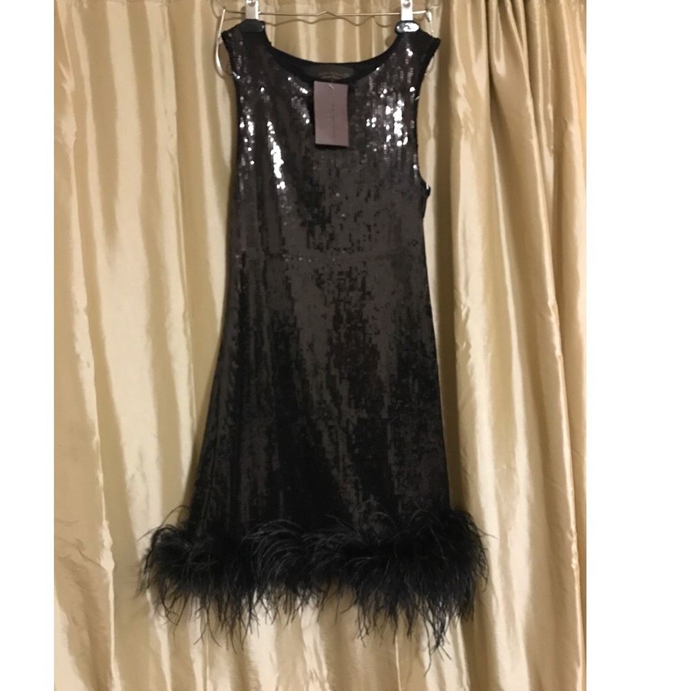 Limited Edition Zara Ostrich Feather Sequin Dress