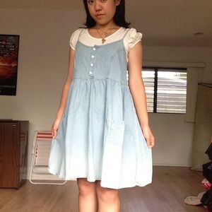 Boohoo light denim wash Babydoll dress (size 6)