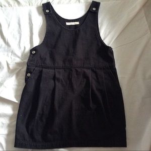 Korean Black Denim Overall Pinafore Dress (S)