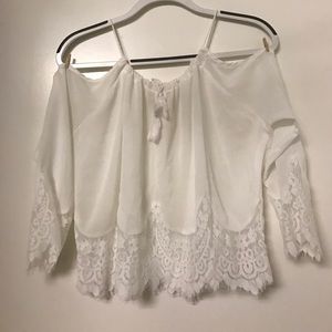 Off-shoulder bohemian-styled crop top