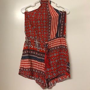 Halter-styled romper with backless design