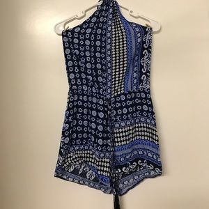 Halter-styled romper with backless design