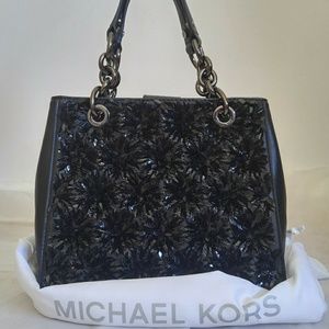MK Flora Burst Small North South Satchel