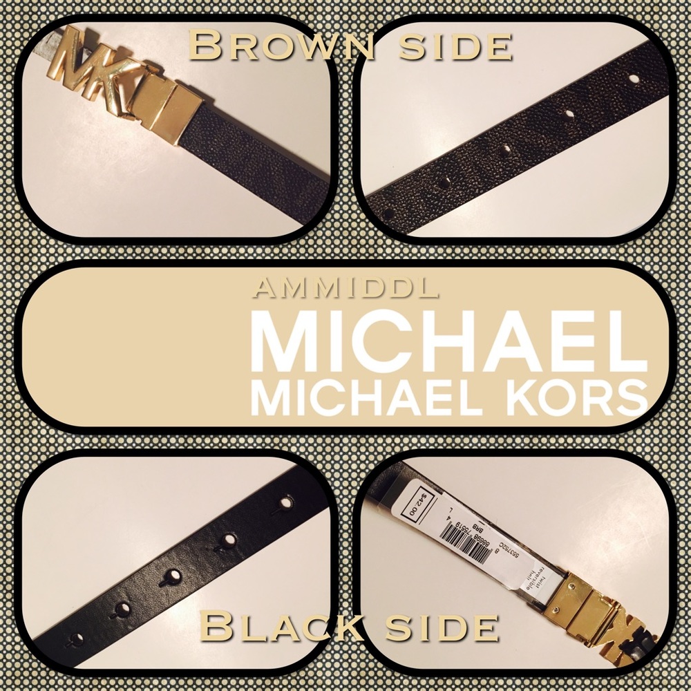 🇺🇸🆕Michael Kors Reversible Twist💫Buckle Belt - Picture 3 of 5