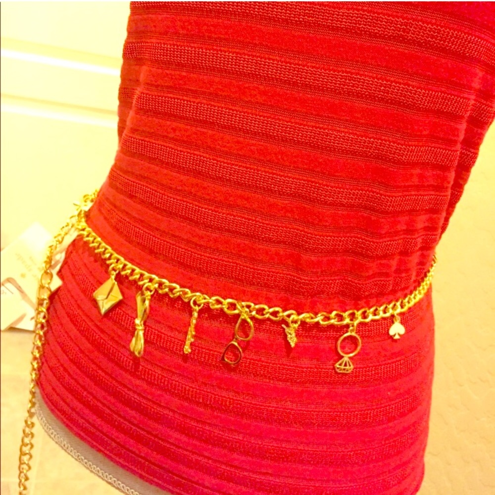 ๐HP2X๐ ONLY 1 LEFT! โ ๏ธKate Spade Charms Chain Beltโ ๏ธ - Picture 1 of 8