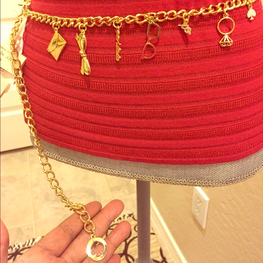 ๐HP2X๐ ONLY 1 LEFT! โ ๏ธKate Spade Charms Chain Beltโ ๏ธ - Picture 3 of 8
