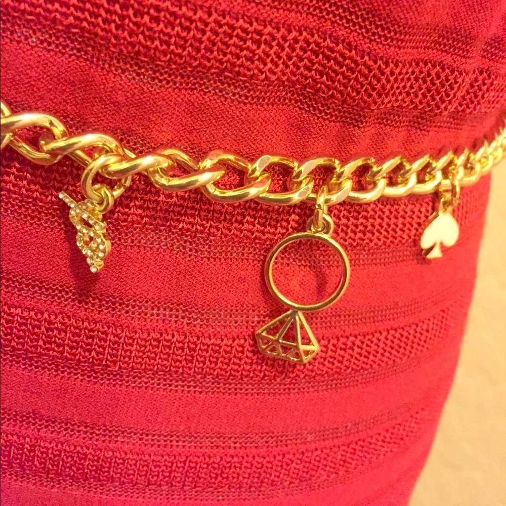 ๐HP2X๐ ONLY 1 LEFT! โ ๏ธKate Spade Charms Chain Beltโ ๏ธ - Picture 4 of 8