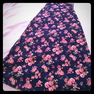 Pink Blush Maternity Maxi Skirt Navy blue floral