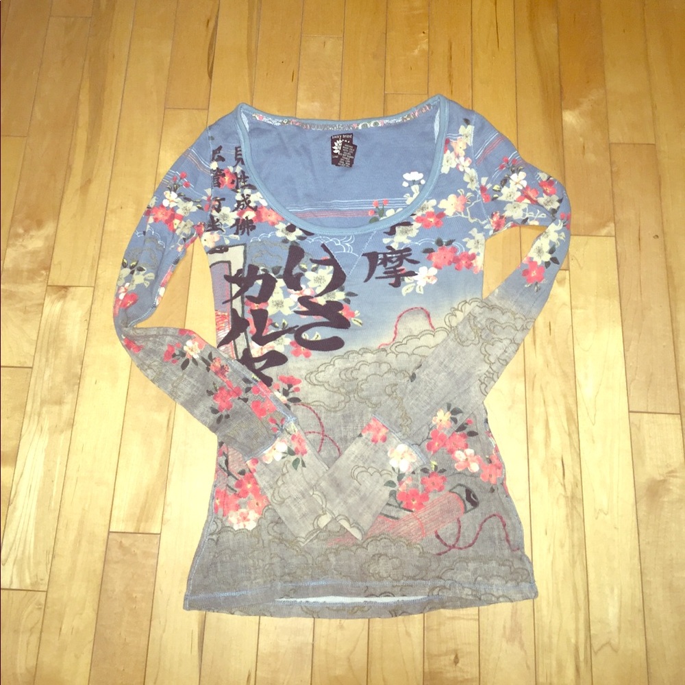 Asian design lucky brand thermal long sleeve