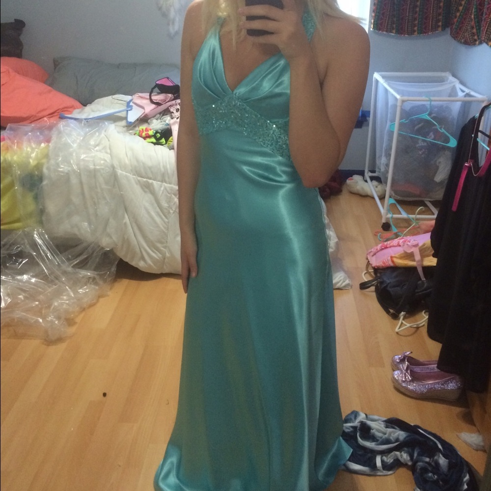 Silk Blue prom dress
