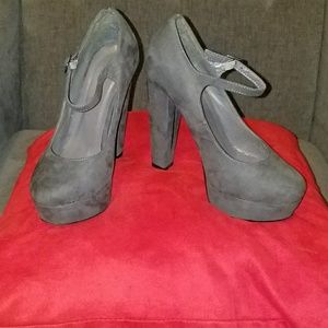 Gray Suede like Mary Jane Heels
