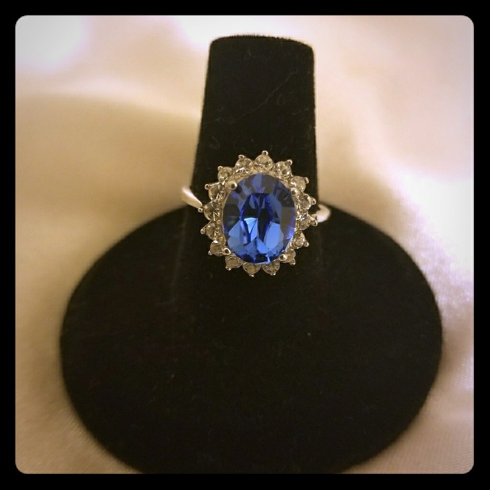 Sterling silver Blue gemstone ring