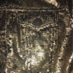 Shimmery Gold True Religion Jean Jacket sz Medium