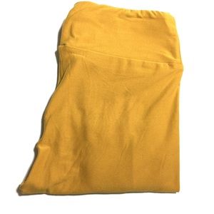 LuLaRoe Legging OS Solid Mustard Worn Once