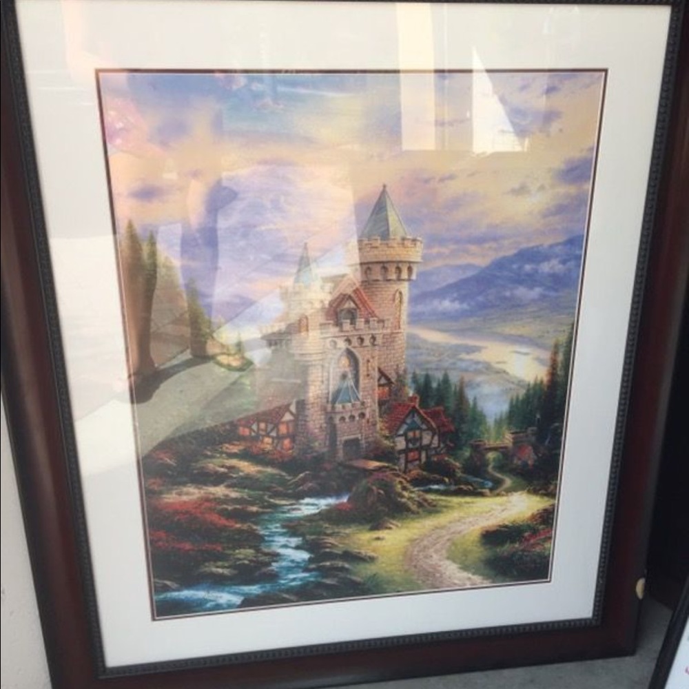 Thomas Kincaid lithograph guardian castle painting