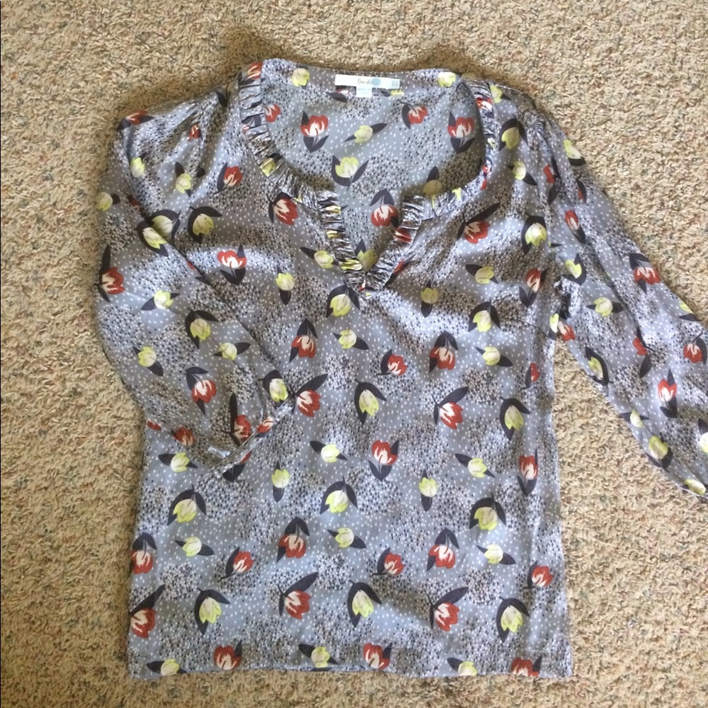 Adorable Boden Grey/Blue Blouse