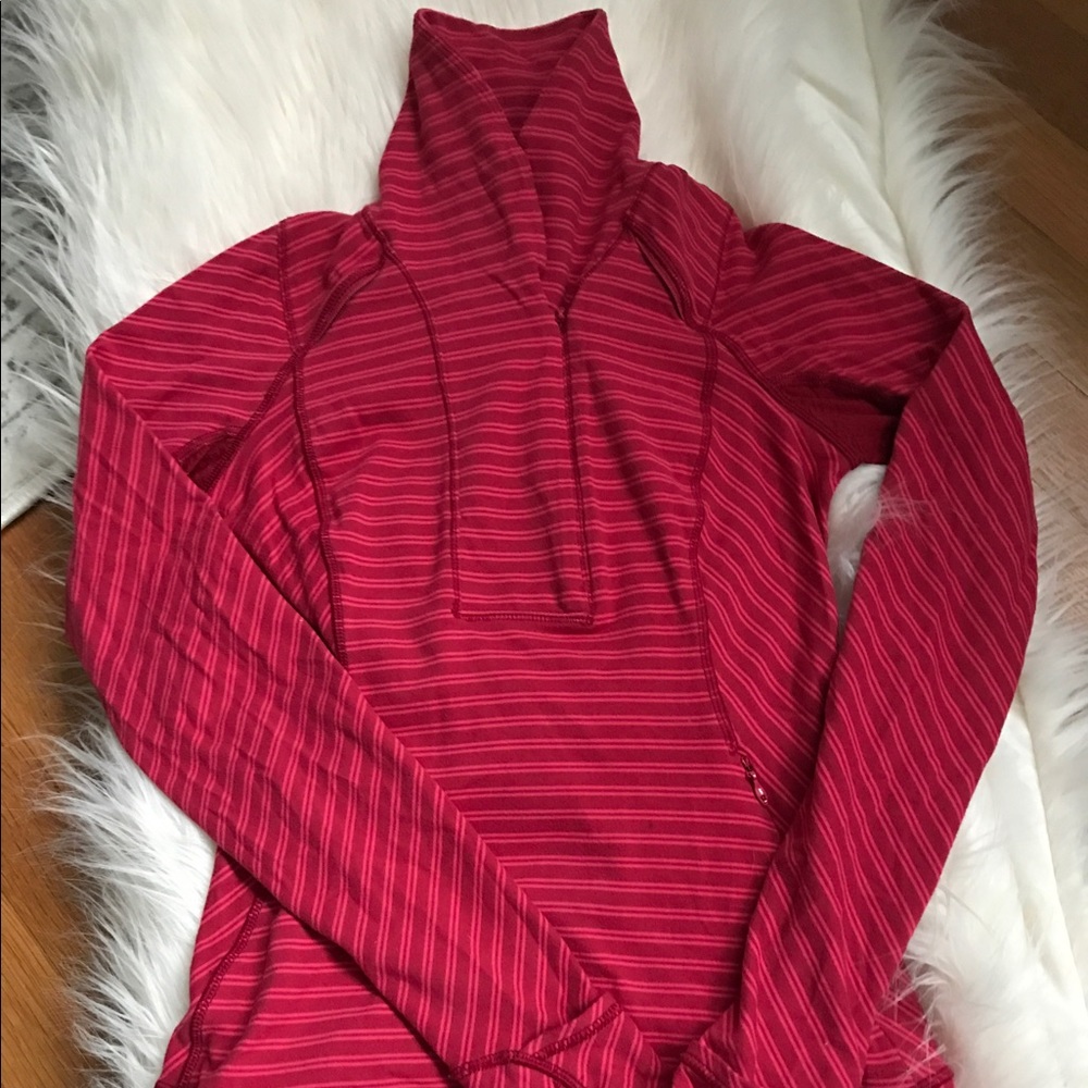 Lululemon Rulu red running shirt, size 2