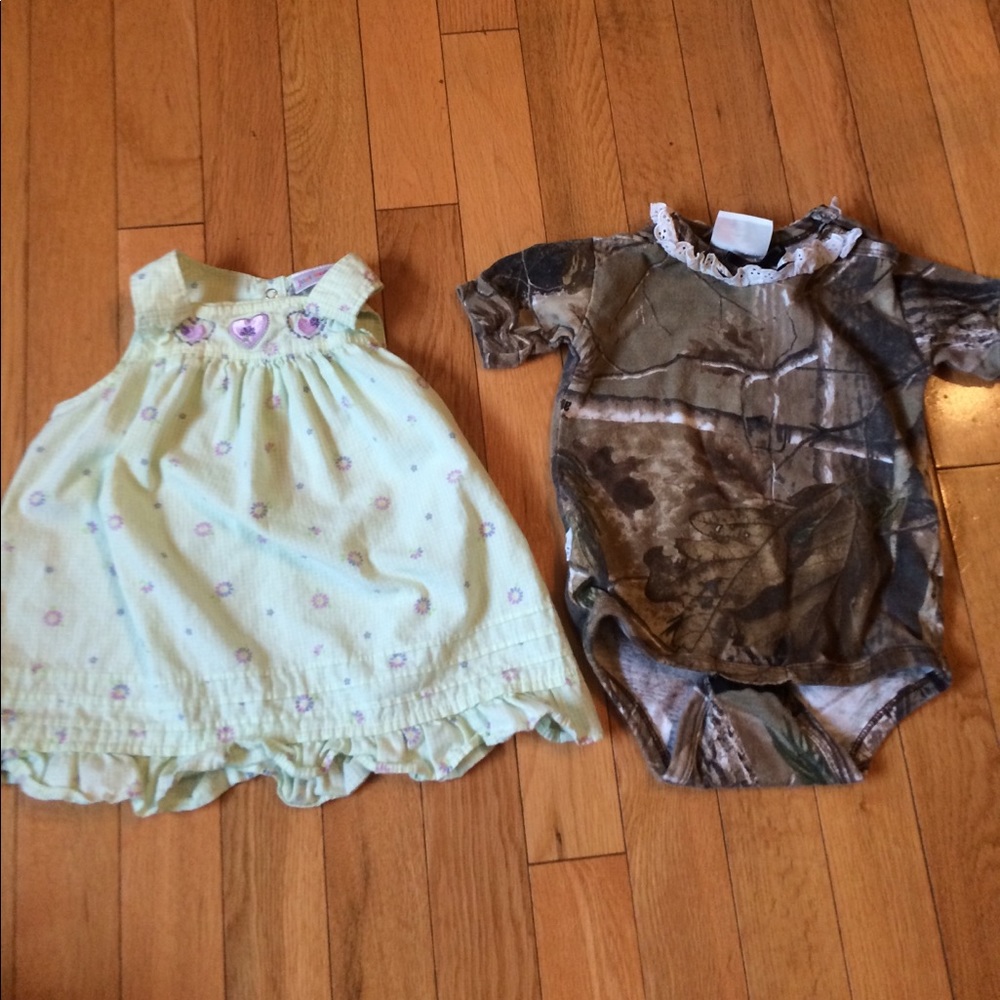 Cute dress & Camo onesie
