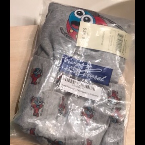 Leveret pajamas NWT 18-24 month baby infant toddler pajamas, grey red helicopter - Picture 3 of 8