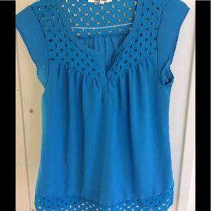 Daniel Rainn blue sleeveless tank blouse Medium