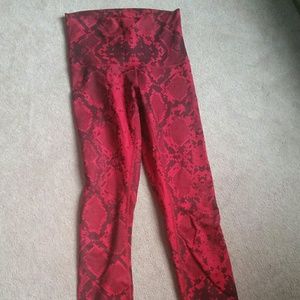 Lululemon red snake print full length leggings