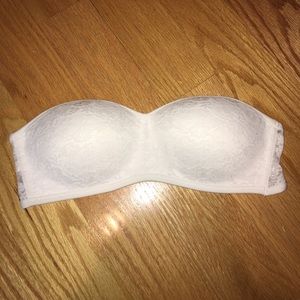 VS Pink Padded White Bandeau